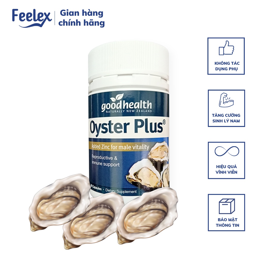 Tinh chất hàu New Zealand Good Health Oyster Plus tăng cường sinh lý nam giới hộp 60v